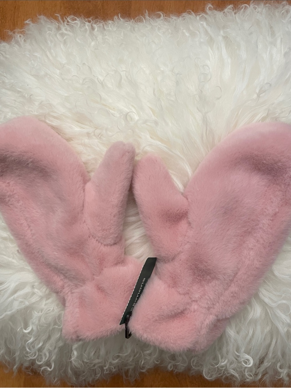 ššø SIMONS Pink Faux Fur Mittens NWT O/S